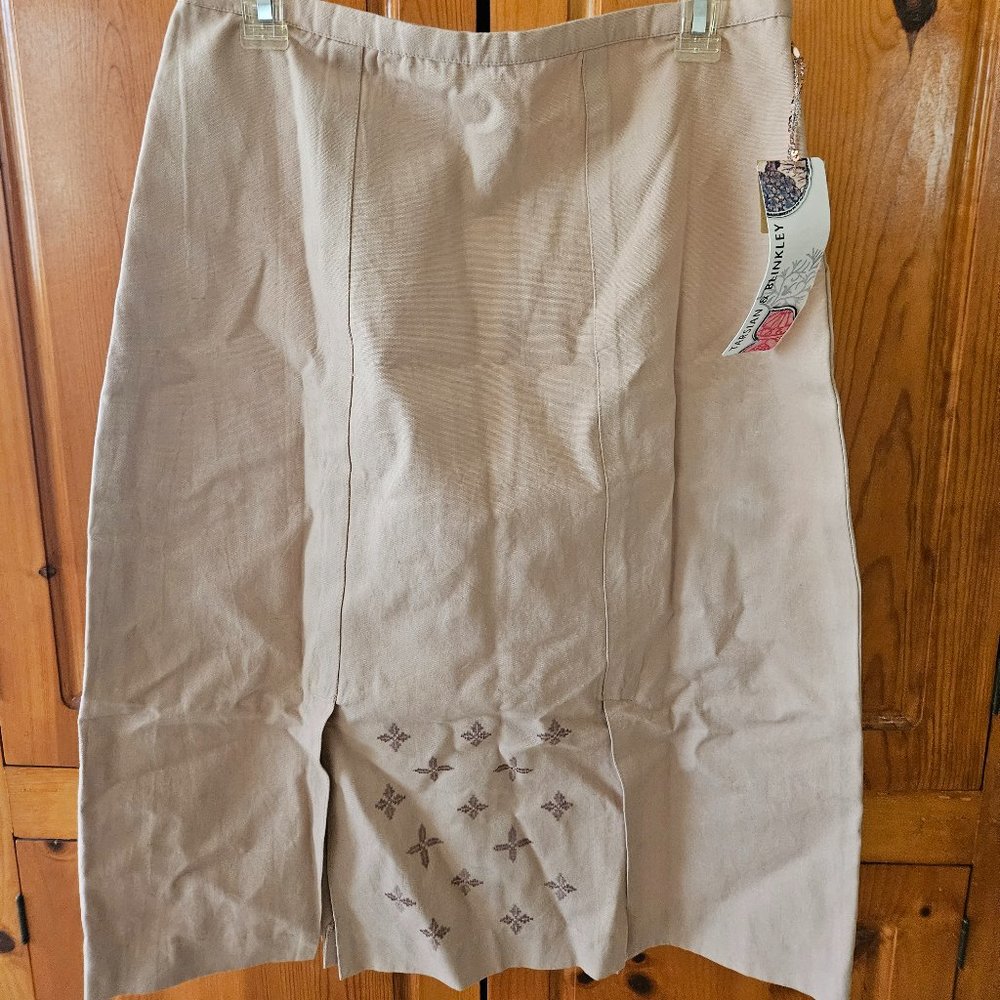 Beige Embroidered Skirt